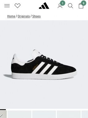 Adidas Gazelles Black with White Stripes